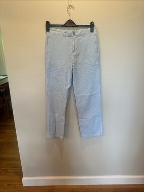 Vineyard Vines Kids Seersucker Pants in Light Blue and White